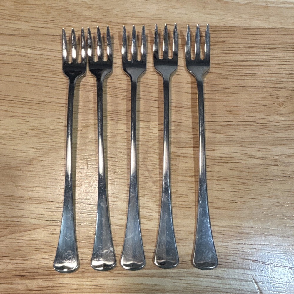 Oneida Vintage Cocktail Seafood Forks, Stainless Steel, Lot Of 5
